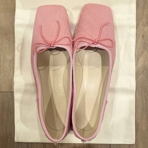 Mansur Gavriel ballerina flat shoes in pink pony